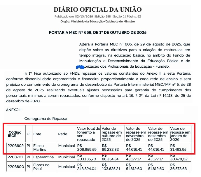Alguns detalhes da portaria