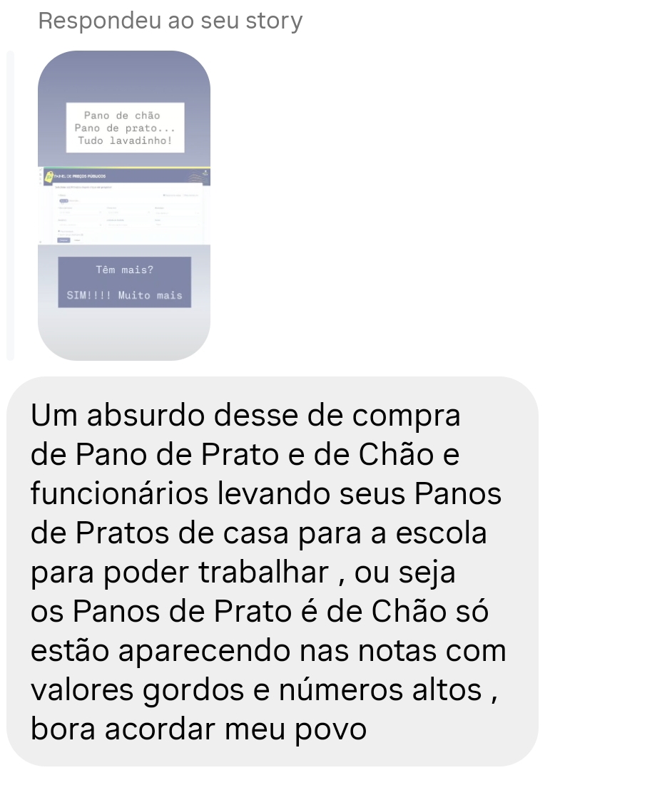 Comentário nas redes sociais